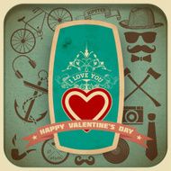 Vector Happy valentines day card elements by layers