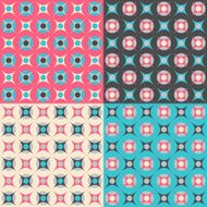 Set of seamless patterns in retro colors