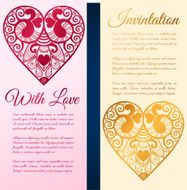 Vector Valentine&#039;s day lacy paper heart greeting card N2
