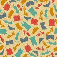 Seamless pattern clothes woman N2
