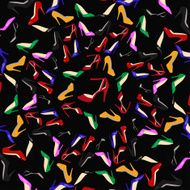 Colored Women&#039;s high-heeled shoes Vector background