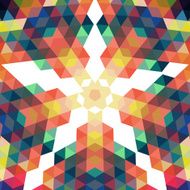 Retro star vector backdrop Mosaic hipster background made of tr