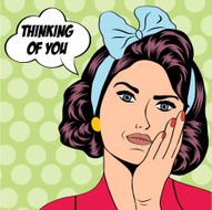 cute retro woman in comics style N32