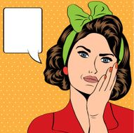 cute retro woman in comics style N33
