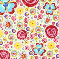 Flowers vector floral composition background with paint texture N2