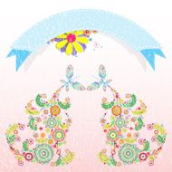 Flowers vector floral composition with butterfly N2