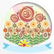 Flowers vector floral composition background with paint texture N4