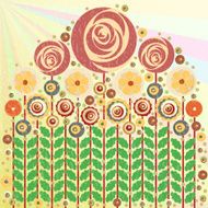 Flowers vector floral composition background with paint texture N8