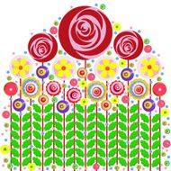 Flowers vector floral composition background with paint texture N9