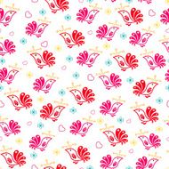 Seamless Birds White Pattern