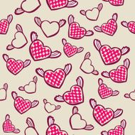 romantic seamless pattern with hearts vector