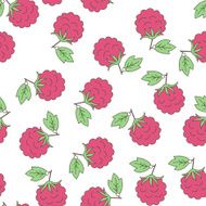 Seamless background with berries raspberry
