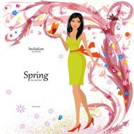 Fashion girl in floral for your design