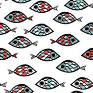 Fish pattern in abstract style