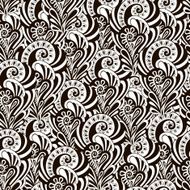 Beautiful floral seamless pattern Black and white colors