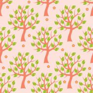 Seamless pattern with summer trees