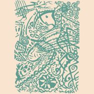 Indian art stylization vector symbolic design Abstract backgro N2