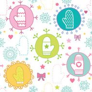 Mitten seamless pattern