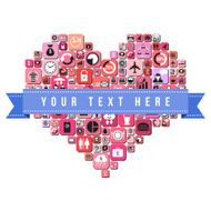 Heart Infographics icons with banner vector format