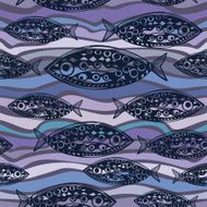 Underwater fish seamless texture in abstract style