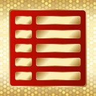 Template with golden buttons