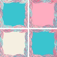 Colorful frames with tea leaves