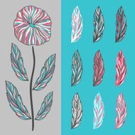Abstract flower and leaves