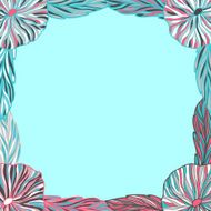 Colorful frame with tea leaves