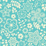 Colorful floral seamless pattern in cartoon style N15