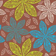 Colorful floral seamless pattern in cartoon style N19