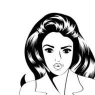 cute retro woman in comics style N35