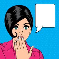 cute retro woman in comics style N37