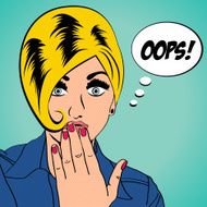 cute retro woman in comics style N39