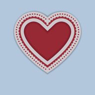 Red Paper Heart isolated on blue background Vector