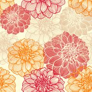 Hand-drawn flowers of dahlia N4