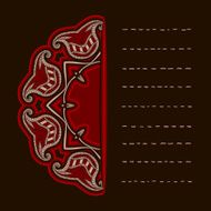Greeting card with oriental pattern
