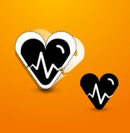 Stylized black heart abstract background