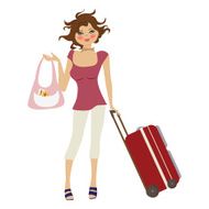 young woman with suitcase N4