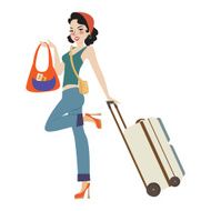 young woman with suitcase N5