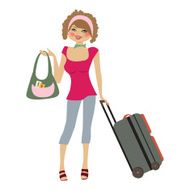 young woman with suitcase N6
