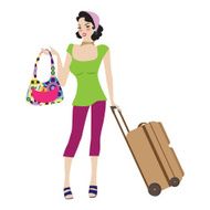 young woman with suitcase N7