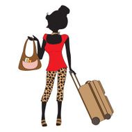 young woman with suitcase N9