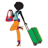 young woman with suitcase N10