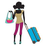 young woman with suitcase N11