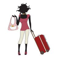 young woman with suitcase N12