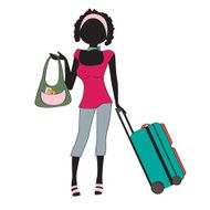 young woman with suitcase N15