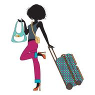 young woman with suitcase N17