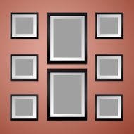 Wall with empty Picture Frame Vector N2