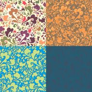 seamless pattern of colored curls excellent floral background