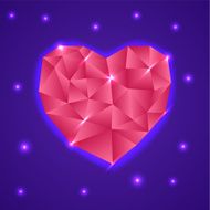 Abstract Triangle Heart Valentine Card Vector